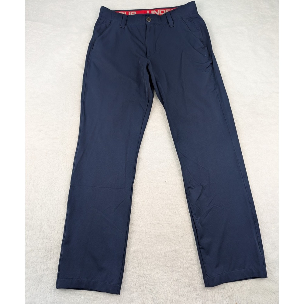Under Armour Match Play Golf Pants Mens Size 32x30 Flat Front Blue Lightweight